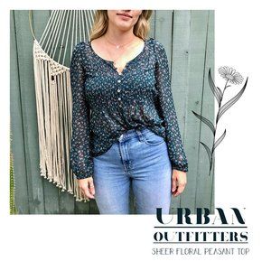 Urban Outfitters Sheer Floral Blouse
